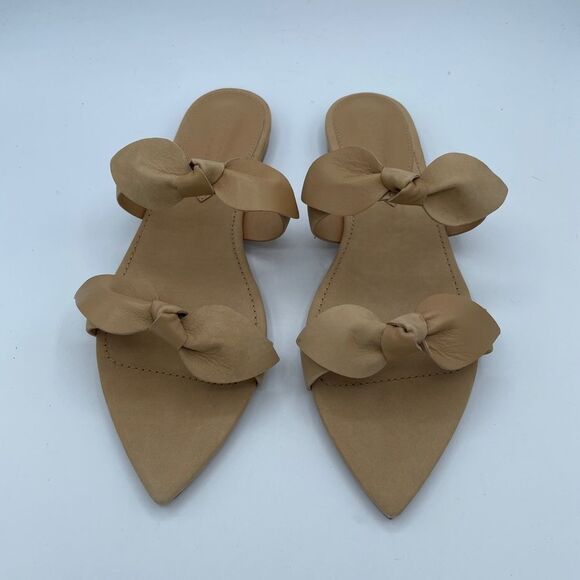 Schutz Bow Flat Leather Sandals NIB 7.5 - Picture 6 of 10